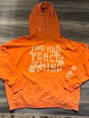 American Eagle Coral Orange Pullover Hoodie